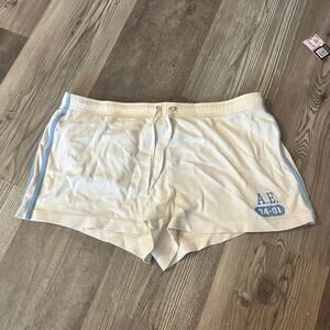 american eagle outfitters white blue vintage active shorts
